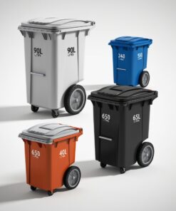 120L violet wheelie bin