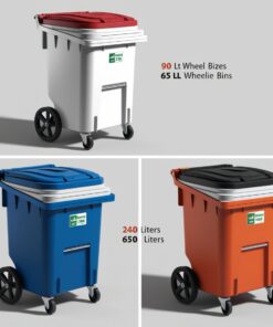 360 L Blue Wheelie Bin Medium Household Size