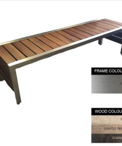 Mall Bench - Stainless Steel 304 and Wood - Adj. Feet - 45x180x51cm - Colour Options - ML4241S