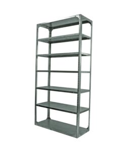 Bolted Shelving Steel Bay 7 Shelves - Uni-Angle - Seven Shelf Kit - Galvanised - 365.8 x 91.4 x 30.5 cm