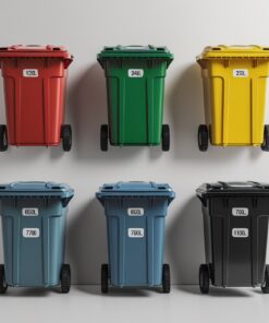 Red 1000 liter wheelie bin