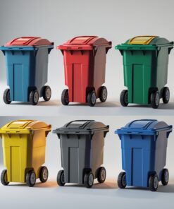 660 liter brown wheelie bin