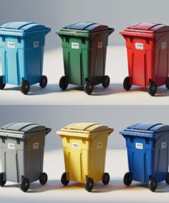 Black 1000 liter wheelie bin