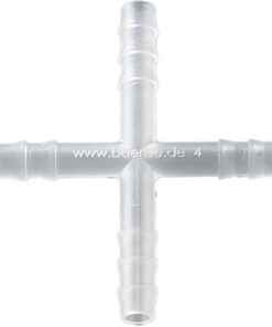Bürkle Four-Way Connectors PVDF, for Ø 3-5 mm, Cylindric, Pack of 10 pcs