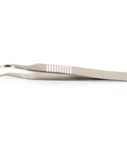 Ideal-tek High Precision Tweezers for Biology 120 mm, Type 7SG.CX, Very Fine Tip, Curved, Anti-Magnetic Superalloy, Serrated Handles