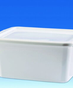 VITLAB Bowl PP White 17 Ltr with Lid, Square, 430x331x195 mm