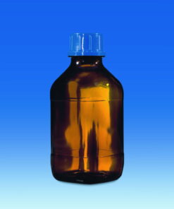 VITLAB Bottle 100 ml GL 32 Amber Glass with Plastic Coated Square Form