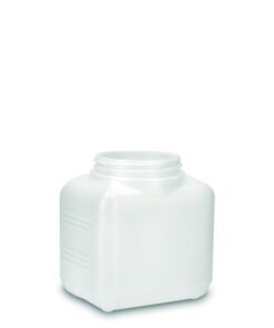 RIXIUS HDPE Square Bottles 1000 ml, Natural Thread 80, Fluted (Pack of 132)