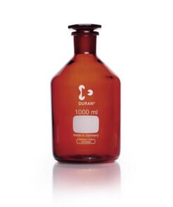 DWK Duran Narrow Neck Reagent Bottle, Amber Glass, with NS Glass Stopper, 1000ml