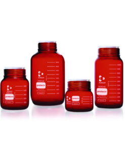 DWK Duran Laboratory Glass Bottle GLS 80 Amber Protect+ Plastic-Coated (PA12) with Dust Cap - 500 mL​