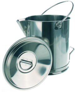 BOCHEM Measuring Can, 10 L, Graduated with Handle and Drain, 18/10 Steel