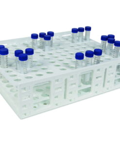 Heathrow Scientific Mega Rack PP Single for 120 x 15ml (18–20mm) Tubes, White, Autoclavable