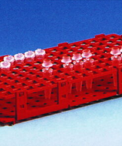 BRAND Reaction Tube Stand Red PP 265x126x38mm for 84 Tubes with 13mm Ø (Pack of 5)