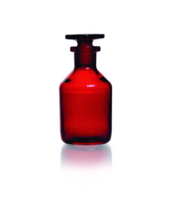 DWK Duran Narrow Neck Reagent Bottle, Soda Glass Amber, with NS Glass Stopper, 1000ml