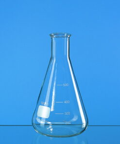 Erlenmeyer flask 500 ml Narrow neck, Boro 3.3, DIN 12380/ISO 1773 with beaded rim and graduation pack of 10
