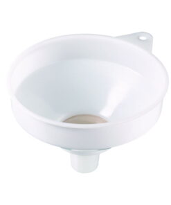 Bürkle Powder Funnel 253 mm, PE Outlet 50 mm Ø with Fine Sieve Made of Phosphor Bronze