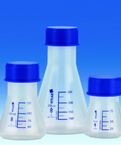 VITLAB Erlenmeyer Flask 75 ml PP GL 45 with Screw Cap PP
