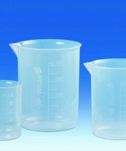 VITLAB Griffin Beaker 250 ml, PP, Highly Transparent, Raised Scale, Pack of 6