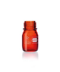 DWK Duran Laboratory Bottle 100ml, Plastic Coated Brown, Without Cap and Pouring Ring