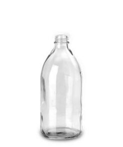 RIXIUS Narrow-Neck Clear Glass Bottle 500 mL, DIN 25, Without Cap 9072162 (Pack of 35)