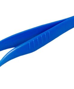 Bürkle Disposable Forceps 130 mm, PS Pointed/Angled, Blue, Sterile, Pack of 100
