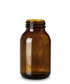 RIXIUS Wide-Neck Amber Glass Bottle 500 mL, DIN 55, Without Cap 9072166 (Pack of 20)