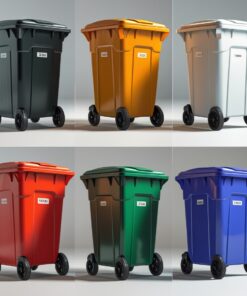 Grey 550 liter wheelie bin