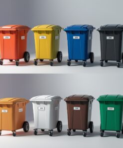 Green 1100 liter wheelie bin
