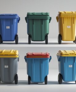 Blue 120 liter wheelie bin