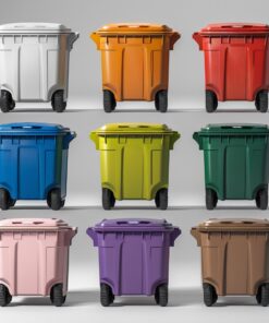 Orange 770 liter wheelie bin