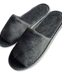 Disposable black open toe slippers - 100 pairs
