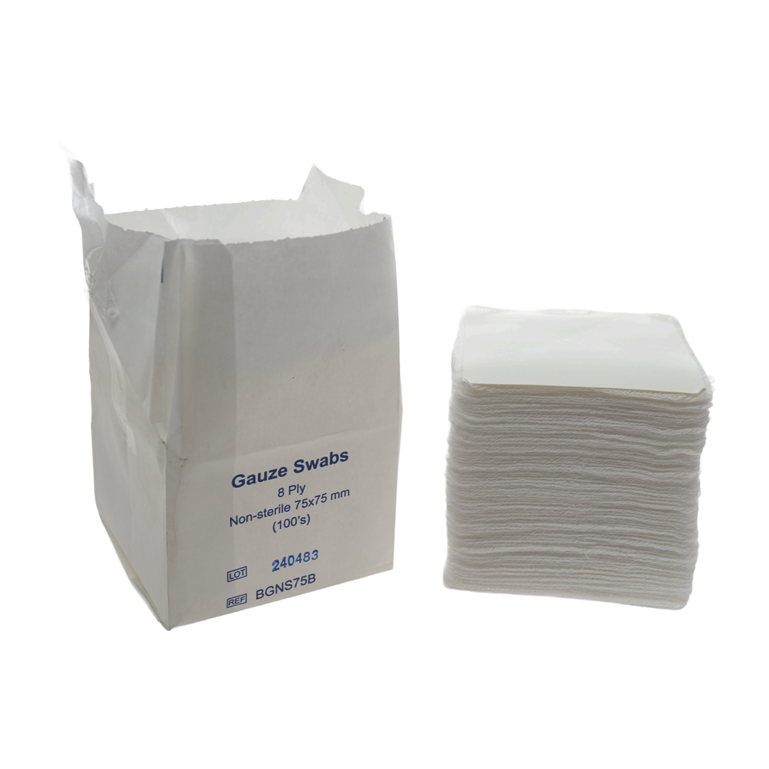 Non Woven Gauze Swabs Non Sterile 75 x 75mm 8ply 100���s - Image 5