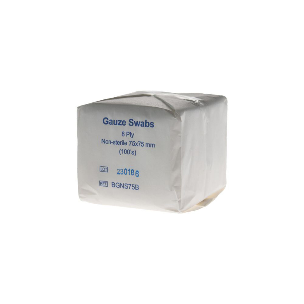 Non Woven Gauze Swabs Non Sterile 75 x 75mm 8ply 100���s