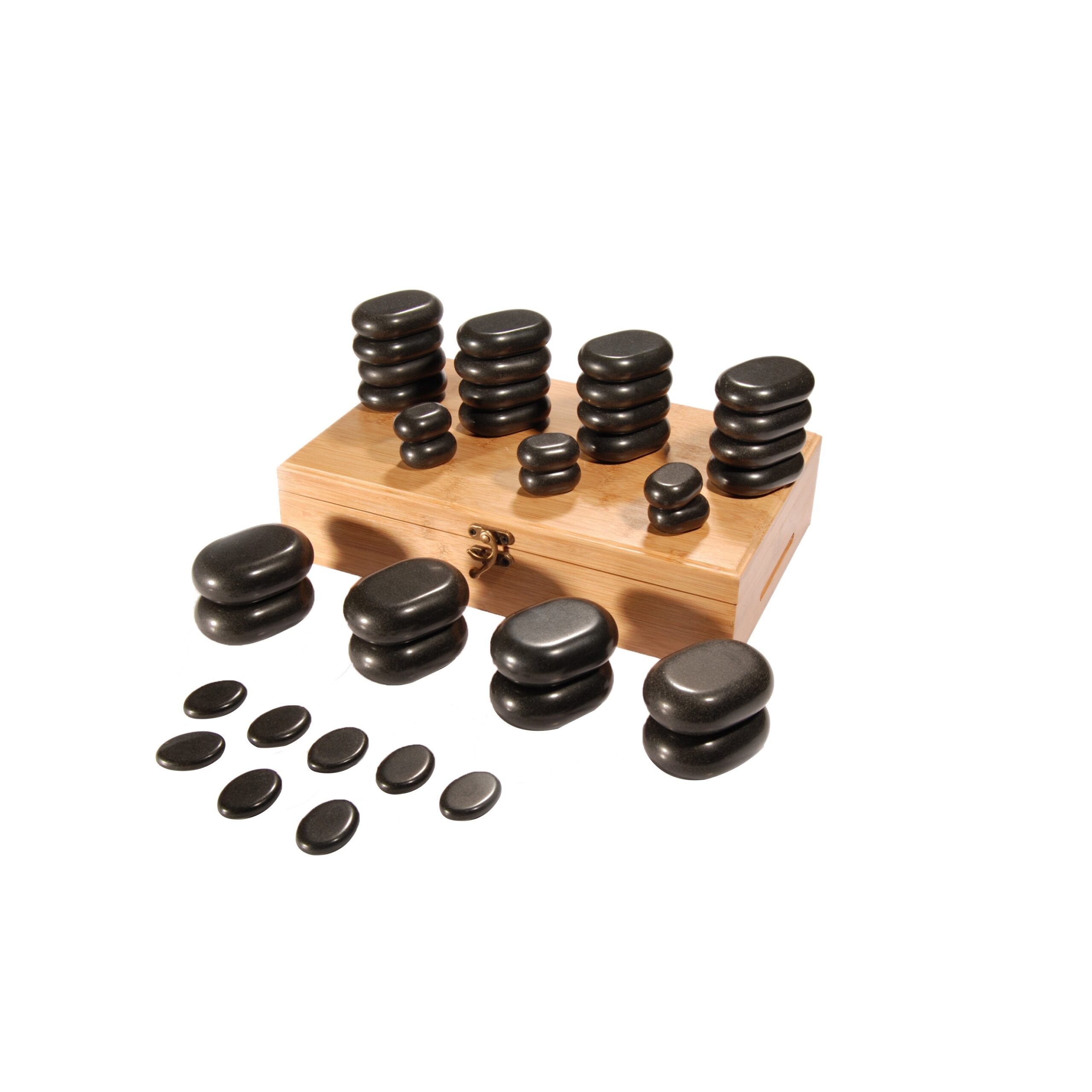 Professional hot stone set with wooden storage box | 36pc - Image 3